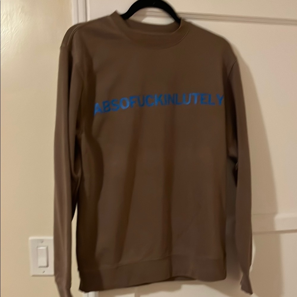 Kitson Crewneck Sweater Brown and Blue Sporty Knit